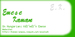 emese kaman business card